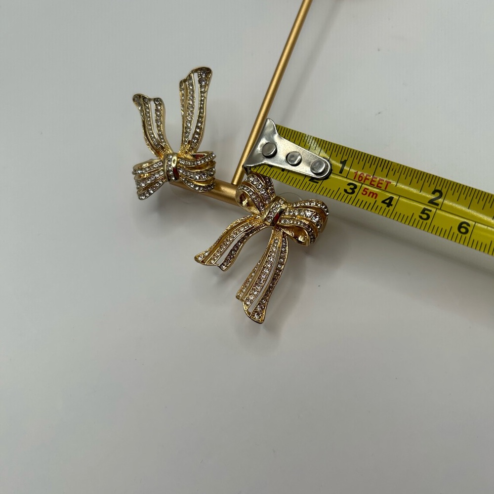 Bow Earring with Rhinestones - Picture 5 of 6